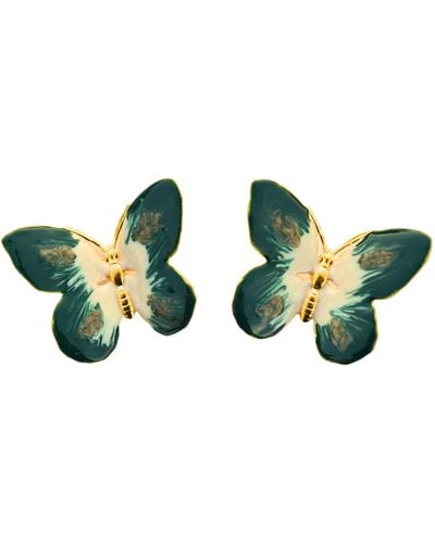 The Pink Reef Small Glassine Butterfly In Emerald - Green