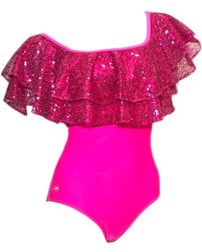Julia Clancey Rara Raspberry Sequin Swim Suit - Pink
