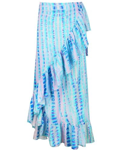 Sophia Alexia Caribbean Rain Wrap Skirt - Blue