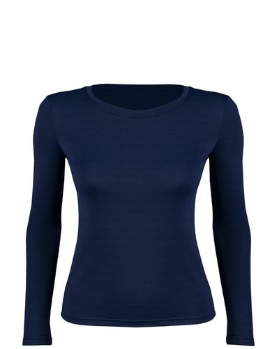 Balletto Athleisure Couture Long-sleeved Virusbacteria Off Blouse Blu Navy Scuro - Blue