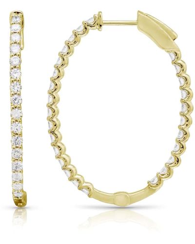 770 Fine Jewelry Diamond Elongated Imperial Hoops - Metallic