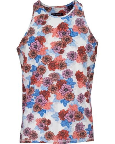 lords of harlech Tedford Snap Floral Tank - Red