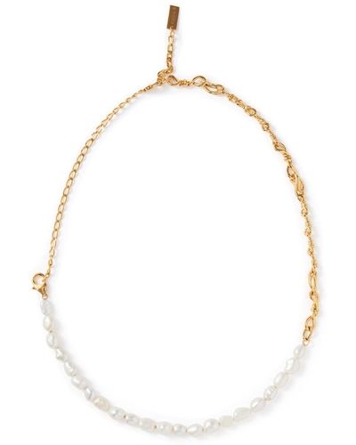 FRIDA & FLORENCE Versatile Wave Pearl Necklace - White