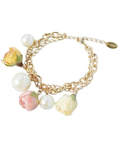 I'MMANY LONDON Real Flower Queen Anne Bracelet With Real Rosebuds - Metallic