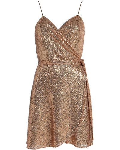 Roses Are Red Eloise Sequin Wrapdress In - Metallic