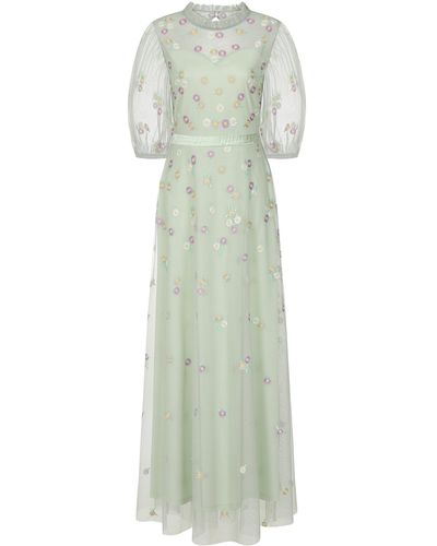 Frock and Frill Deryn Daisy Embroidered Maxi Dress - Green