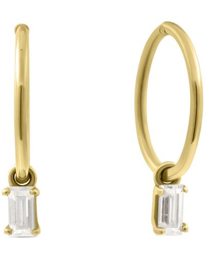 Lee Renee Baguette Clicker Hoop Earrings - Metallic