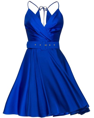 Angelika Jozefczyk Satin Mini Dress - Blue