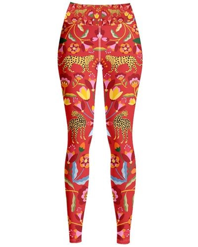 Jessie Zhao New York High Waist Yoga leggings In Holiday - Red