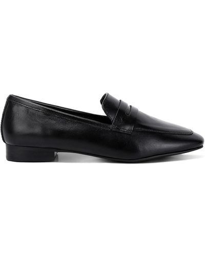 Rag & Co Liliana Classic Leather Penny Loafers In - Black