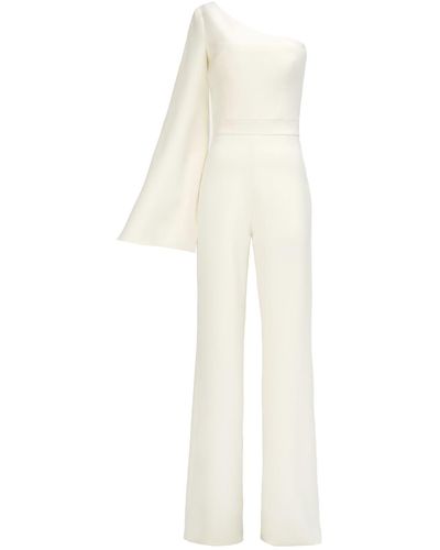 Nomi Fame Sophi One Sleeve Asymmetric Neckline Jumpsuit - White