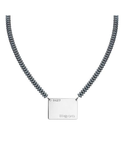 Ware Collective Gray Hematite Tag Necklace - Metallic