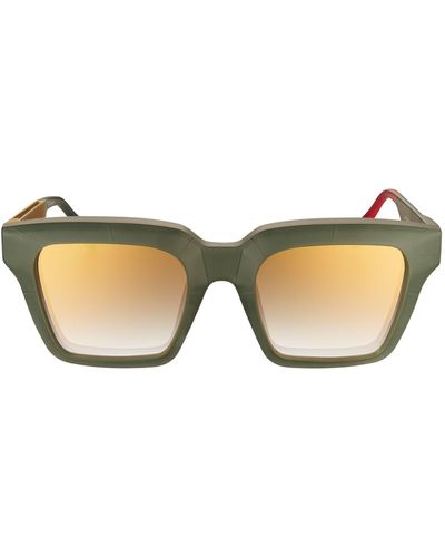 Vysen Eyewear The Fer Dark Military Green And Gold Temple - Brown
