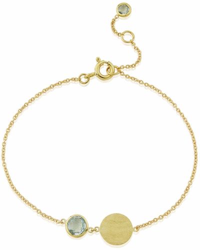 Auree Bali 9ct Gold March Birthstone Bracelet Blue Topaz - Metallic