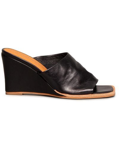 Rag & Co Hepburn Sliders Wedge Sandals - Black