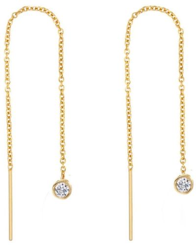 Lily Flo Jewellery Stardust Diamond Long Threader Earrings - White