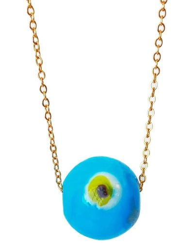 Smilla Brav Murano Glass Evil Eye Necklace Nazar - Blue