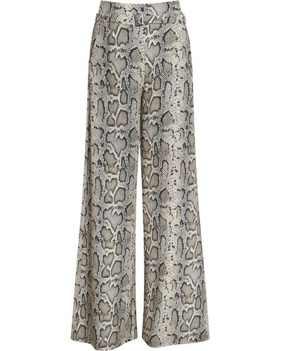 James Lakeland Python Print Trousers Beige - Grey
