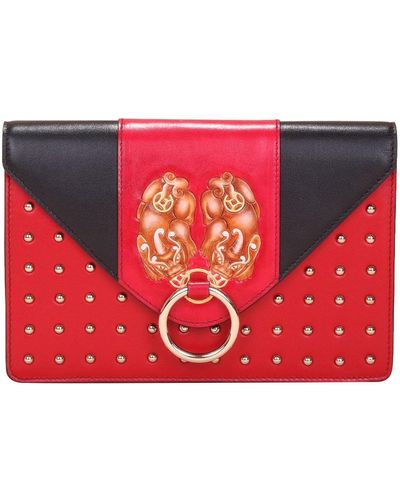 Bellorita Px Crossbody Clutch Leather Bag - Red
