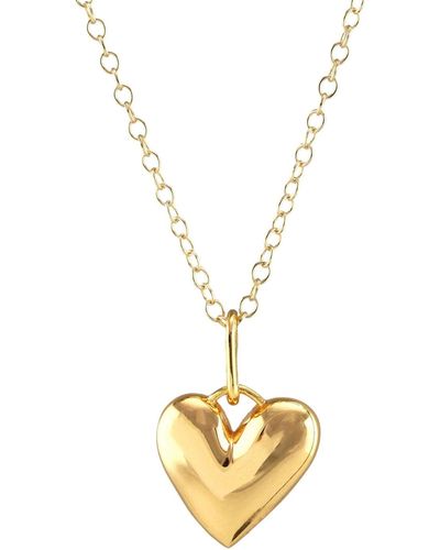 Kris Nations Puffy Heart Charm Necklace Vermeil - Metallic