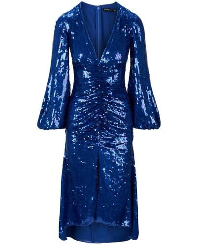 RaeVynn Dakota Dress In Midnight Sequins - Blue