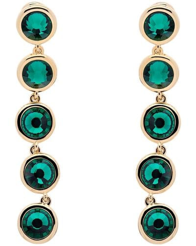 Emma Holland Jewellery Emerald Crystals Statement Drop Clip Earrings - Green