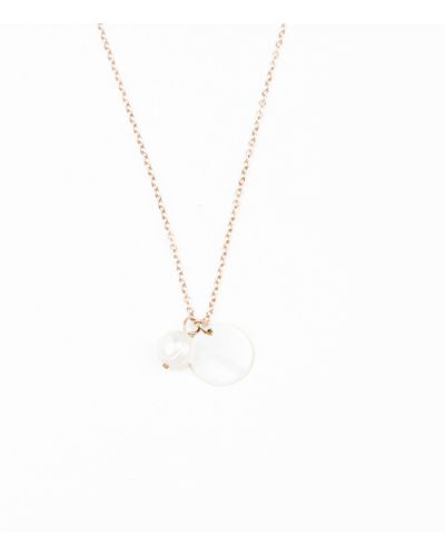 LIKHÂ Disc And Pearl Mother-of-pearl Necklace - Metallic