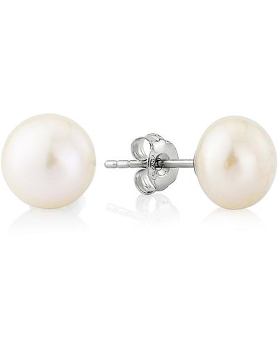Auree Molina White Pearl Stud Earrings