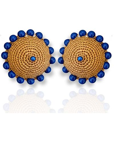 PINAR OZEVLAT Dome Studs Camel - Blue