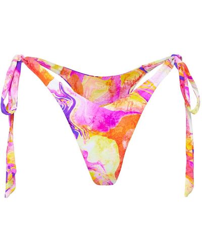 Kamari Swim LLC Capri Cheeky Tie Bikini Bottom - Pink