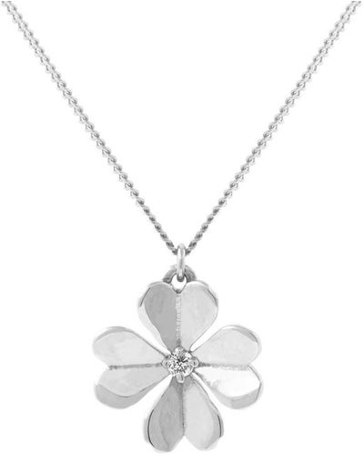 Lee Renee Diamond Four Leaf Clover Necklace – - Metallic