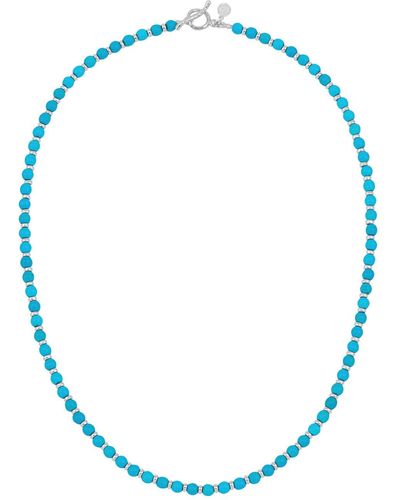 Dower & Hall Azure Turquoise Halo Necklace - Blue