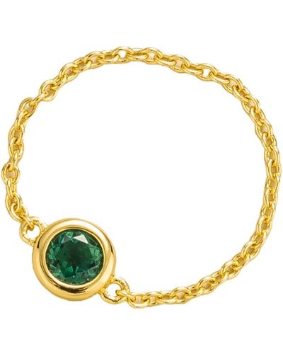 Juvetti Unir Ring In Emerald Set In Gold - Metallic