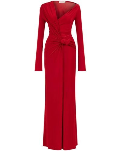 Nocturne Draped Long Dress - Red
