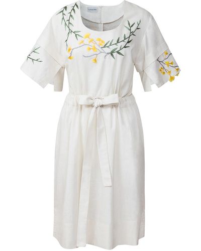 LA FEMME MIMI Embroidery Tunic Dress - White