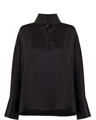 Monica Nera Grace Silk Shirt - Black