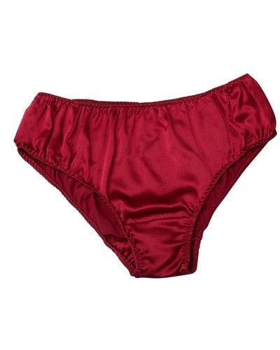 Soft Strokes Silk Pure Mulberry Silk Bikini Pantie - Red