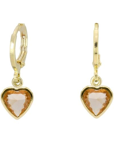 Marcia Moran Brynne Heart Huggie Earrings With Morganite - Metallic