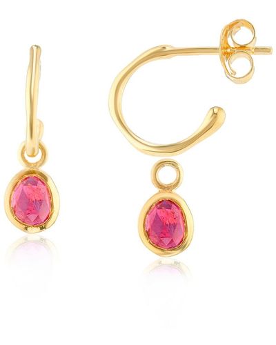 Auree Hampton Ruby & Gold Vermeil Gemstone Earrings - Red