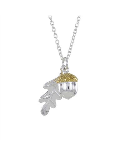 Reeves & Reeves Oak Leaf And Acorn Sterling Silver And Gold Plated Necklace - Metallic