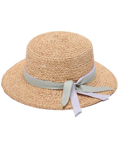Justine Hats Neutrals Summer Boater Straw Hat - Natural