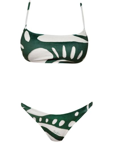 Cliché Reborn Velvet Swimsuit With Thin Straps Costa Rica - Green