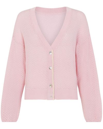 Mirla Beane Lace Knit Cardigan - Pink