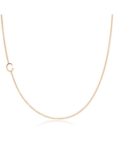 Maya Brenner 14k Gold Asymmetrical Letter Necklace - Metallic