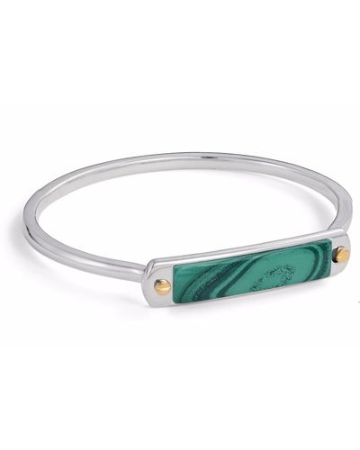 LMJ Malachite Small Id Cuff Bracelet - Green