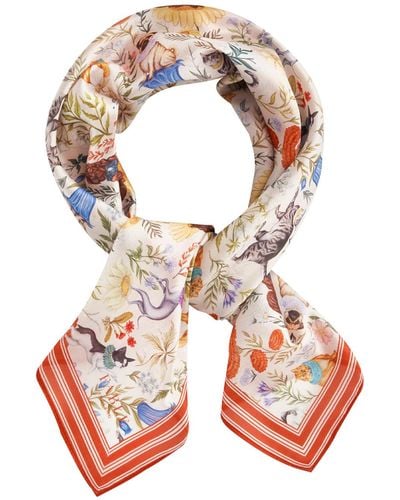 Fable England Catherine Rowe Pet Portraits Square Scarf - White