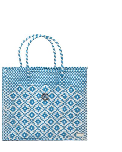Lolas Bag Small Sea Blue Aztec Tote Bag