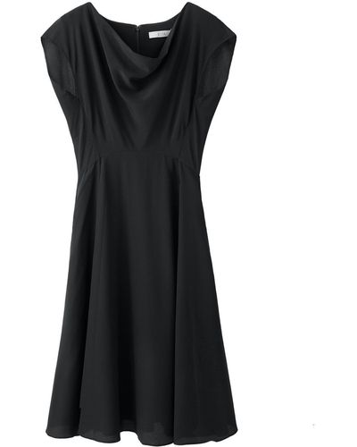 Voya Polaris Silk Midi Dress - Black