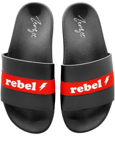 Zenzee Rebel Rebel Slide Sandals - Black
