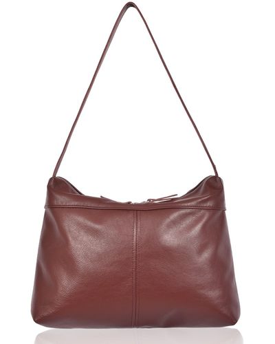 Owen Barry Leather Shoulder Bag Merlot Lizzie By - Purple